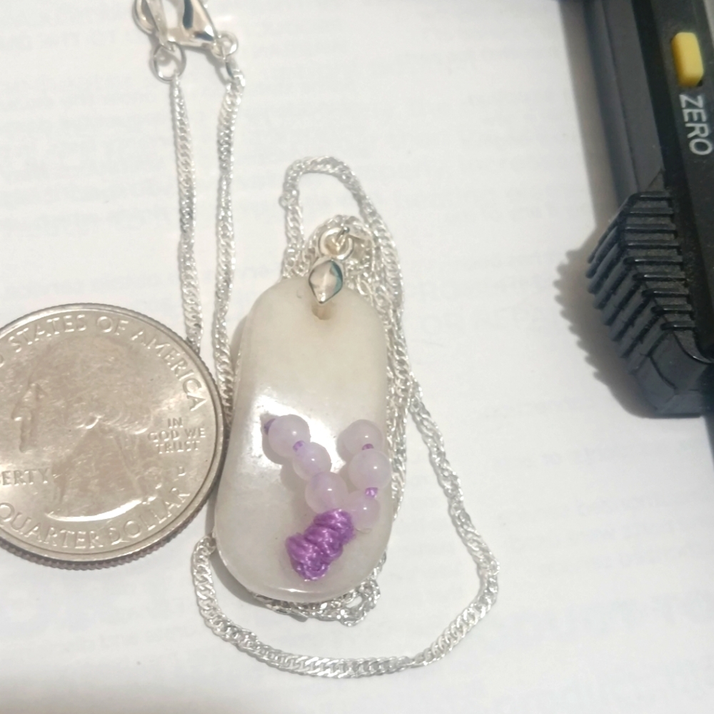 Lucky jade pendant silver necklace